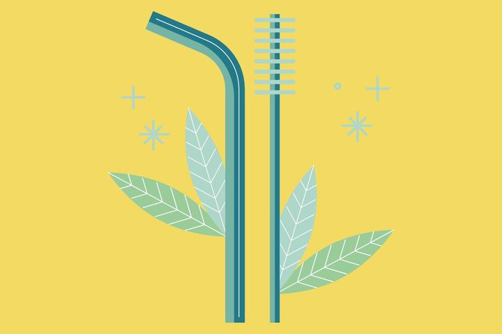 picture of a reusable straw with brush